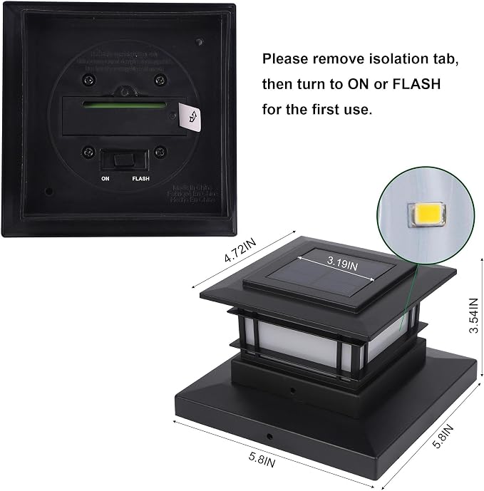 Dynaming 2 Pack Solar Post Cap Lights Outdoor - Image 8