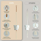 Macrame Plant Hanger Polyester Rope 42 Inch Outdoor Indoor Adjustable Hanging - Image 5