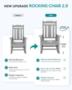 SERWALL Oversized Rocking Chair Outdoor, HDPE Outdoor Rocking Chair, Space Gray - Image 6