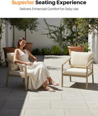 Patio Sofa Chairs Set of 2, Never-Rust Aluminum Outdoor Armchair - Image 4