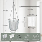 QCQHDU Self Watering Hanging Pots, 2 Pack 7.2 Inch Hanging Planters - Image 3