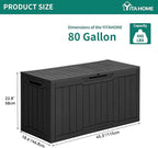 YITAHOME 80 Gallon Outdoor Storage Box, Large Water Resistant Resin Deck Box - Image 7
