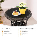 VINGLI Outdoor Wicker Side Table, Patio Side Tables - Image 6