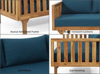 Merax Outdoor 3 Seater Daybed, Acacia Wood Day Bed Couch Sofa - Image 9