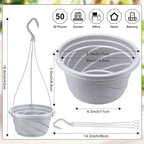 Tioncy 50 Pcs Plastic Hanging Planter Round Hanging Pot - Image 2