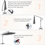 Yaheetech 10FT Solar Offset Umbrella - Image 7