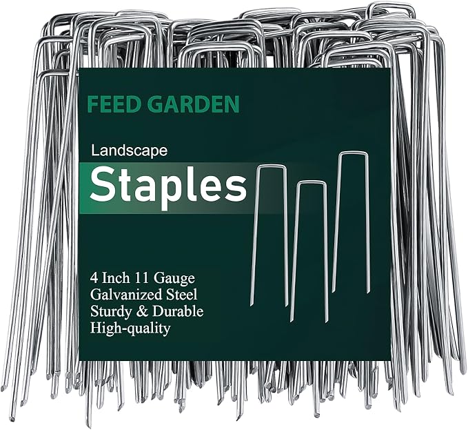 FEED GARDEN 4 Inch 200 Pack Hot-dip Galvanized Landscape Staples 11 Gauge by FEEDGARDEN