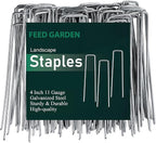 FEED GARDEN 4 Inch 50 Pack Galvanized Landscape Staples 11 Gauge Anti-Rust by FEEDGARDEN