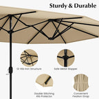 Tangkula 10 Pieces Patio Wicker Dining Set w/Double-Sided Patio Umbrella - Image 7