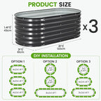 Galvanized Raised Garden Bed Outdoor |17'' Tall Planter Box Outdoor - Image 6