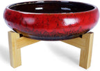 Large Succulent Pots with Drainage & Stand, 10 inch Ceramic Succulent Planter - Image 2