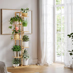 ROSSNY 55 Inch Tall Plant Stand Indoor, 7 Tier 8 Potted Bamboo Plant Stands - Image 3