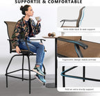 LEVELEVE Patio Bar Set 4pcs Swivel Bar Stools Outdoor Bistro Textilene - Image 5