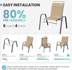 Patio Dining Chairs Set of 4, Outdoor High Stacking Chairs - Image 8