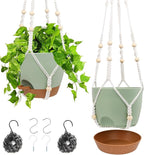 Hanging Planters for Indoor Outdoor Plants, 2 Pack Self Watering Hanging Pots by Vanslogreen
