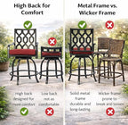 Kozyard Isabella Outdoor Swivel Bar Chairs, Counter Height Patio Bar Stools Set - Image 4