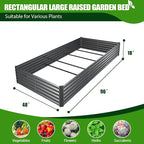 A ANLEOLIFE 8X4X1.5ft Galvanized Raised Garden Bed Kit, Rectangular Large Metal - Image 5