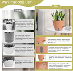 4 Pack Plant Pots, 12/10/9/8/ Inch Self Watering Pots - Image 5