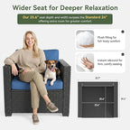 Aoxun 1 Piece 3-Seats Sofa Patio Furniture Set, Wicker Outdoor Furniture - Image 4