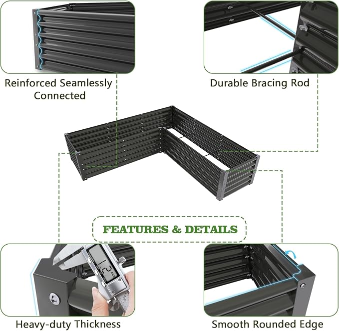 A ANLEOLIFE 8-Pack 70x60x18 in & 74x74x18 in Deep Root Galvanized Raised Garden - Image 3