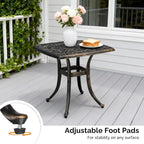 VINGLI 21” Outdoor Side Table, Cast Aluminum All-Weather Patio Side Table Small - Image 5
