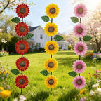 3 Pack Sunflowers Garden Stakes Decor, Metal Yard Art Decorative Garden Stakes - Image 2