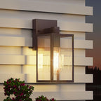 Oil Rubbed Bronze Outdoor Front Porch Light Fixture Wall Mount, LED Exterior by WIHTU
