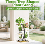 iDavosic.ly 3 Tier Indoor Plant Stand, Corner Tall Metal & Wood Flower Shelf - Image 4