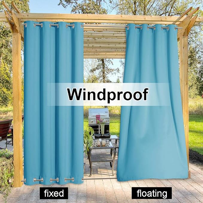 NICETOWN Outdoor Curtain for Patio/Balcony, Thermal Insulated Weight Heavy - Image 3