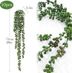 10 Pcs Artificial Succulents Hanging Plants, Fake String of Pearls Greenery - Image 3