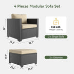 Aoxun 4 Piece Patio Furniture Set - Image 6