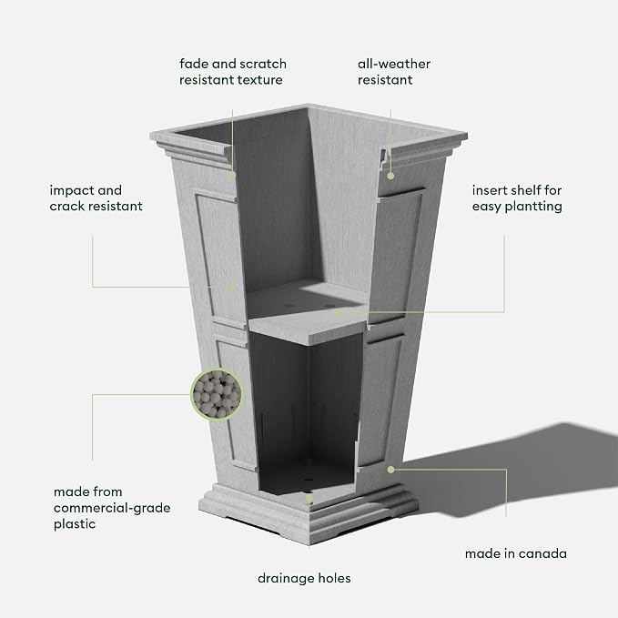 Veradek Fairmont Tall Plastic Planter - Image 2