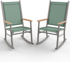 Shintenchi 2 Pcs Outdoor Rocking Chairs Set, Upgraded High Back Patio Rocking by Shintenchi