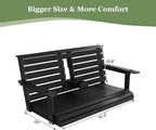 Poly Lumber 2-Seat Porch Swing, HIPS 4.5-Feet Bench Swing - Image 5