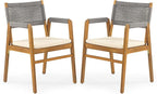 Christopher Knight Home Pasco Acacia Wood Outdoor Dining Table Set - Image 9