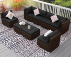 NICESOUL 8 Seater Modern Backyard Furniture Set, 29.3'' High Back Luxury Comfy - Image 3
