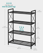 SONGMICS 4-Tier Metal Storage Rack, Shelving Unit - Image 3