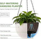 4 Sets of 8.2 Inch Self Watering Hanging Planter Flower Pots, Suitable - Image 2