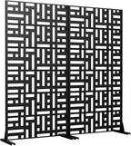 Casaphoria 72" H x 35" W Metal Privacy Screen, Outdoor Freestanding Decorative - Image 3