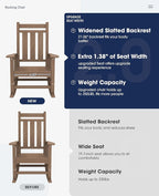 KINGYES Oversized Outdoor Rocking Chair Set of 8, All-Weather Patio Rocking - Image 4
