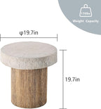 COSIEST Outdoor Medium Side Table, Patio Coffee Table, 19.7 inches Round MgO - Image 3