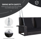 RELAX4LIFE Porch Swing 2-Seat Patio Rattan, Wicker Porch Swings Outdoor W/Two - Image 6