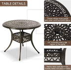 Patio Dining Table, Cast Aluminum Patio Tables - Image 3