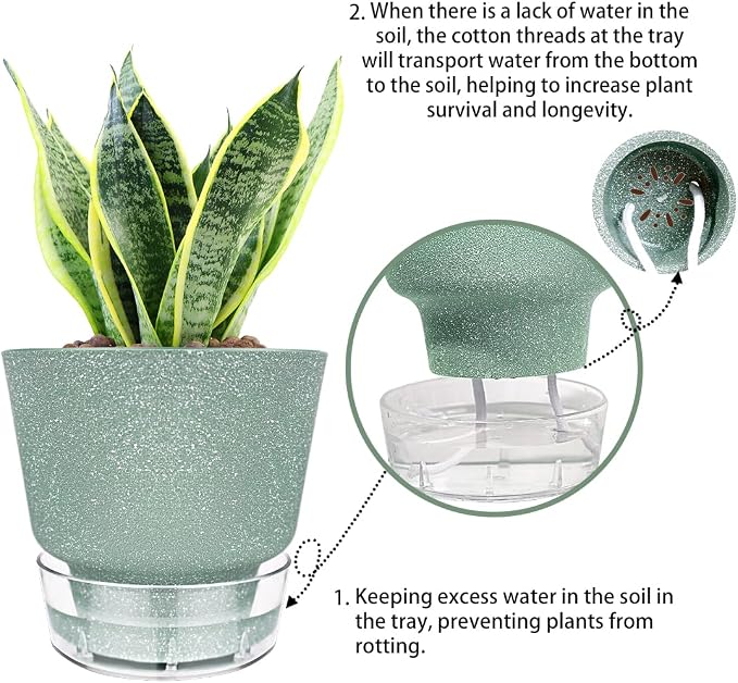 6-Inch Self-Watering Plant Pot - Image 4