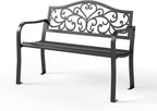 Sophia & William Outdoor Bench, Metal Garden Bench, Cast Iron Park Benches by SophiaWilliam