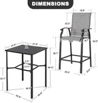 NUU GARDEN 5 Piece Outdoor Bar Set, Bar Height Patio Bistro Set, Textilene - Image 2