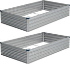 Vengarus 8x4x1FT Galvanized Raised Garden Bed Kit, Outdoor Metal Planter Box by Vengarus