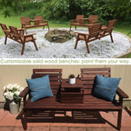FORTUNO Cedar/Fir Log Wood Patio Garden Bench - Image 6