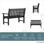POLYWOOD GNB48BL Vineyard 48" Bench - Image 4