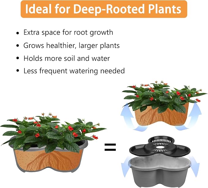 VECELO 5 Tier Vertical Garden Planter, Self Watering Stackable Planters - Image 6